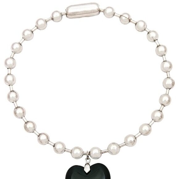 Lovers and Friends Parker Necklace in Silver & Black heart pendant - Picture 2 of 4